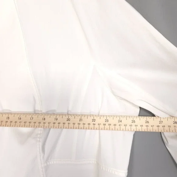 LAFAYETTE 148 Ivory Zip Front Classic Blouse Long Sleeve Stretch Top 22W - Picture 8 of 8